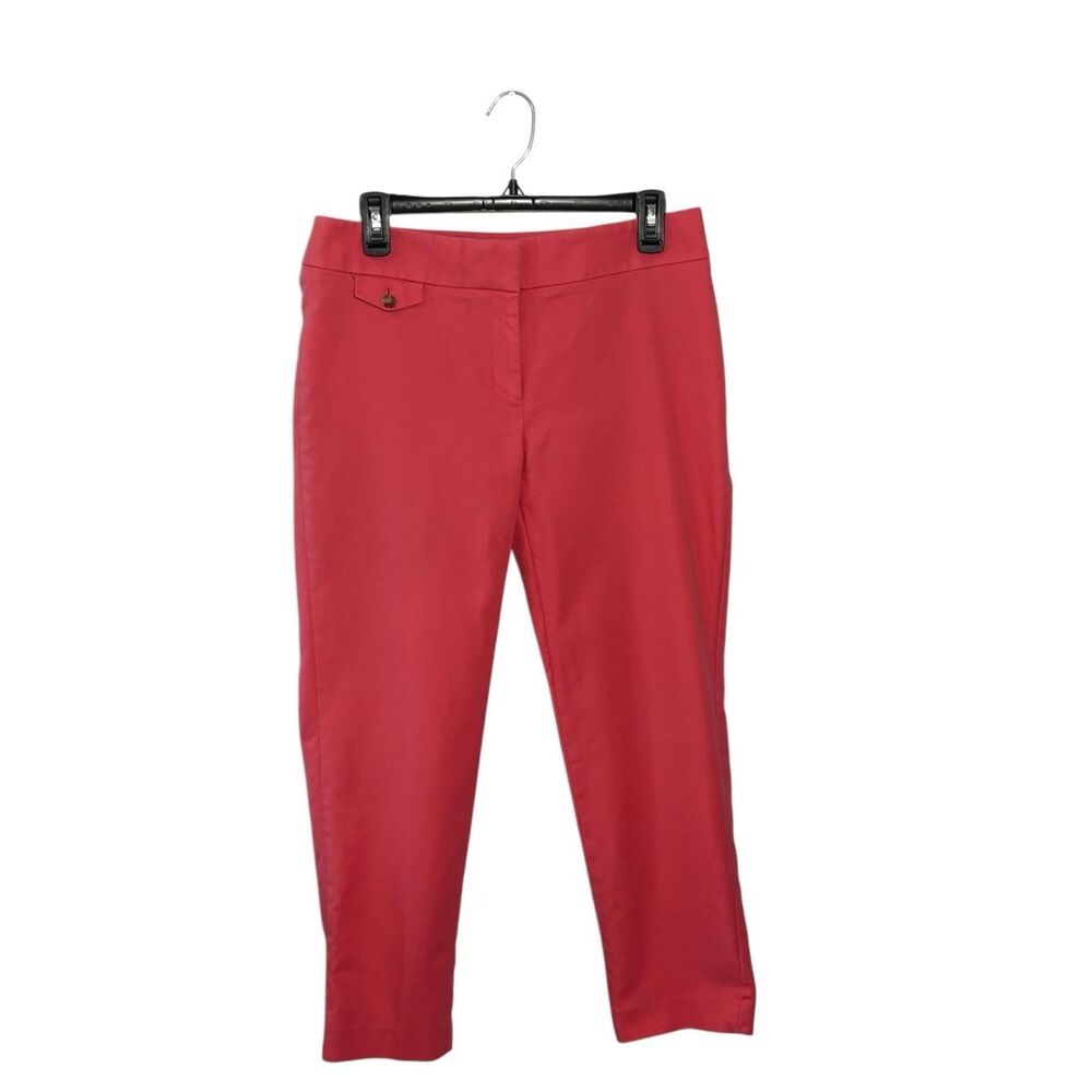 LOFT “Julie” cotton salmon colored cropped pants - 6